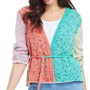 NIC+ZOE Color Crush Tie Waist Cardigan, size XL